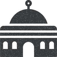 Mosque icon vector illustration in stamp style