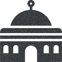 mezquita icono vector ilustración en sello estilo