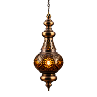 ai gegenereerd hangende Arabisch lamp geïsoleerd Aan transparant achtergrond png