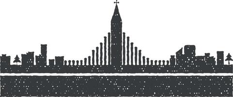 Reykjavik detailed skyline icon vector illustration in stamp style