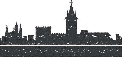 Granada detailed skyline icon vector illustration in stamp style