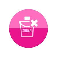 Sugar packaging icon with cross sign in flat color circle style. vector