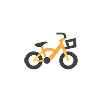 Kids bicycle icon in flat color style. Playing game toy vector