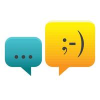 Chatting icon in color. Text bubbles communication greeting vector