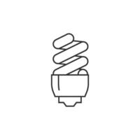 Light bulb icon in thin outline style vector