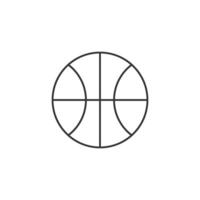 Basket ball icon in thin outline style vector