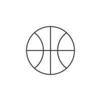 Basket ball icon in thin outline style vector