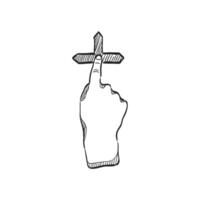 Hand drawn sketch icon touchpad gesture vector