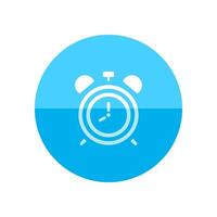 Clock icon in flat color circle style. Alarm waking waker morning vector