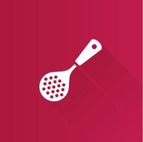 Spatula flat color icon long shadow vector illustration