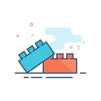 Building blocks icon flat color style vector illustration