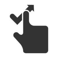 Black and white icon gesture vector