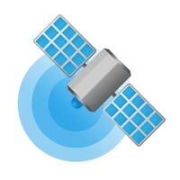 Satellite receiver icon in color. Data information technology vector