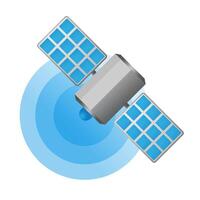 Satellite receiver icon in color. Data information technology vector