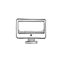 mano dibujado bosquejo icono computadora monitor vector