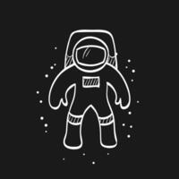 astronauta garabatear bosquejo ilustración vector