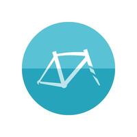 Bicycle frame icon in flat color circle style. Sport transportation leisure size fitting vector