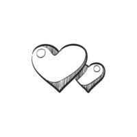 Hand drawn sketch icon love couple vector