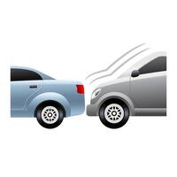 Car crash icon in color. Automotive accident incident vector