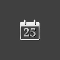Calendar Christmas icon in metallic grey color style. Reminder holiday celebration vector