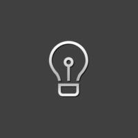 Light bulb icon in metallic grey color style. Idea inspiration light vector