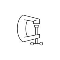 Clamp tool icon in thin outline style vector