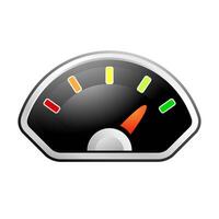 Dashboard icon in color. Control panel odometer speedometer vector