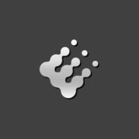 Printing raster dots icon in metallic grey color style. Print color density concept vector