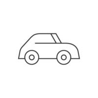 Green car icon in thin outline style vector