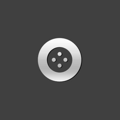 Button icon in metallic grey color style. Fashion tailor dressmaker