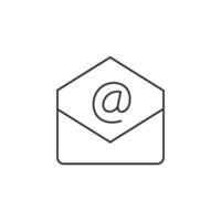 Email icon in thin outline style vector