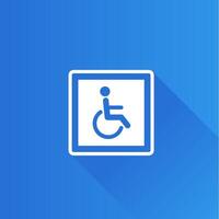 Disabled access flat color icon long shadow vector illustration