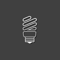 Light bulb icon in metallic grey color style.light environment friendly vector