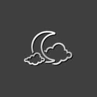 clima nublado nublado icono en metálico gris color estilo. pronóstico noche nublado frío vector