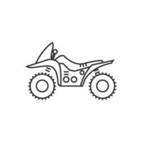 All terrain vehicle icon in thin outline style vector