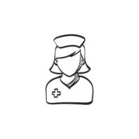 Hand drawn sketch icon nurse vector