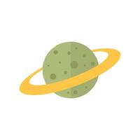 planeta Saturno icono en plano color estilo. plasma, cinturón, satélite vector