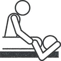 massage outline icon vector illustration in stamp style