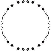 black circle frame. Wreath ring border. Isolated with transparent background png