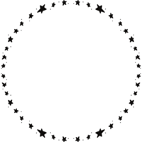 zwart cirkel kader. krans ring grens. geïsoleerd met transparant achtergrond png