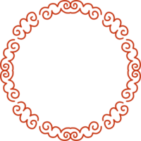 chinese frame. Wreath ring border. Isolated with transparent background png