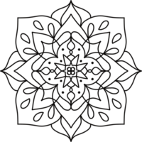 hand drawing mandala for Coloring. Circular mandala pattern on transparent background png