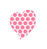 Illustration of a hand drawn watercolor pink polka dot heart. png