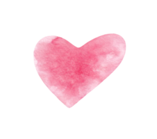 Illustration of a hand drawn watercolor pink heart. png