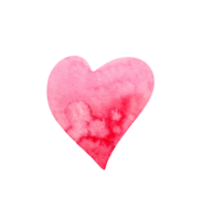 Illustration of a hand drawn watercolor pink heart. png