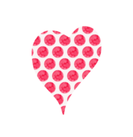 Illustration of a hand drawn watercolor pink polka dot heart. png