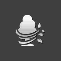 Tree icon in metallic grey color style. vector