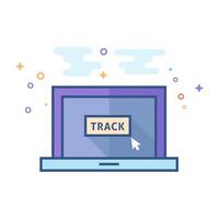 Tracking monitor icon flat color style vector illustration