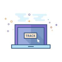 Tracking monitor icon flat color style vector illustration