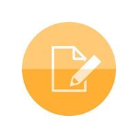 Document edit icon in flat color circle style. Office business internet forum blog post change vector